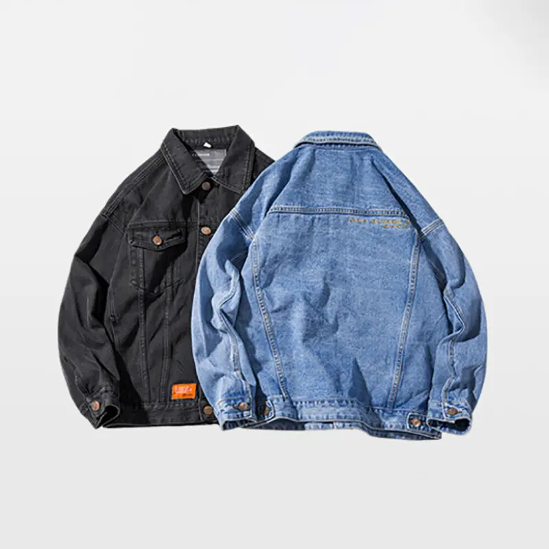 Unisex denim jacket back view