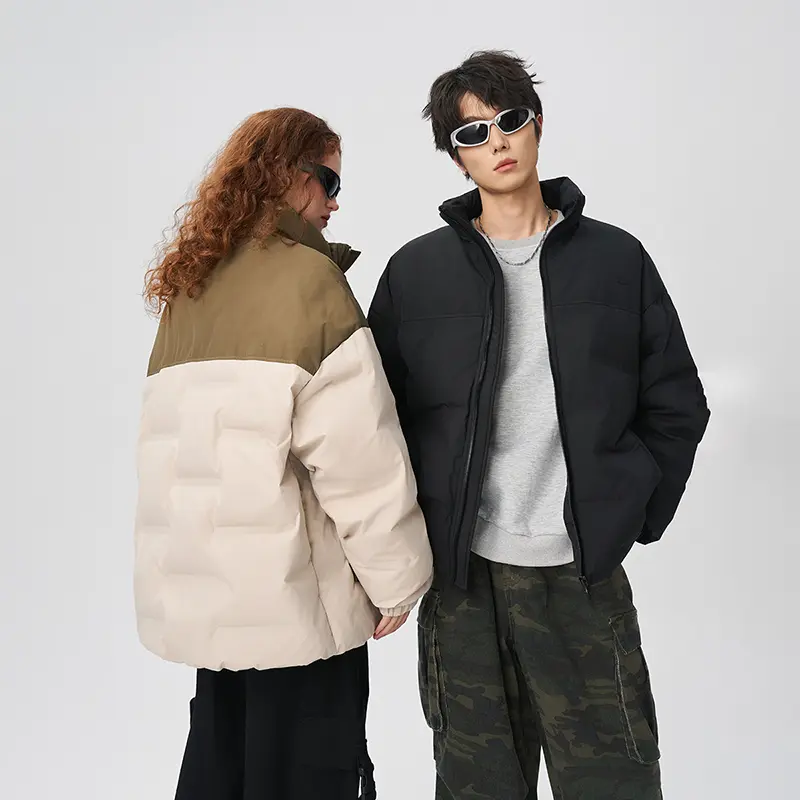 ODM ZD contrast yoke printed logo down jacket women Company, Companies