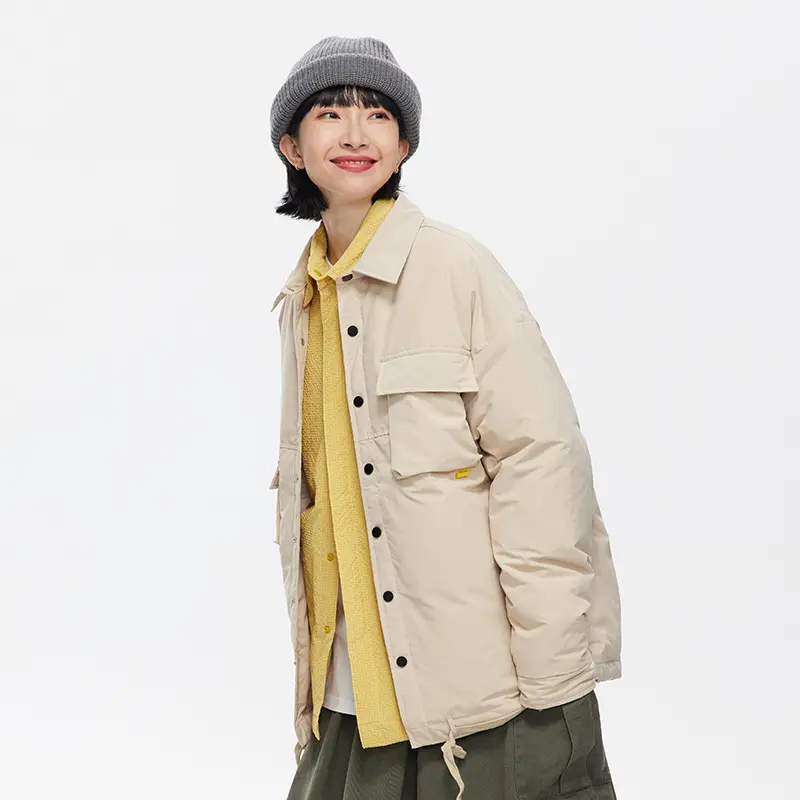 Wholesale ZD turn down collar unisex white puffer jacket Supplier, Suppliers