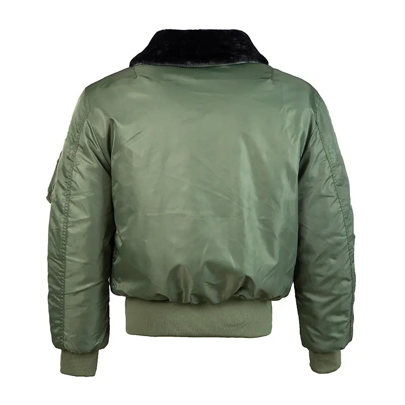 Wholesale ZD fake fur collar green bomber jacket unisex Manufacturer, Supplier