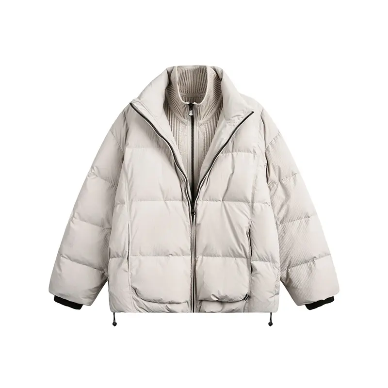 ODM ZD Knitted contrast fake two-piece down jacket men Factory, Product