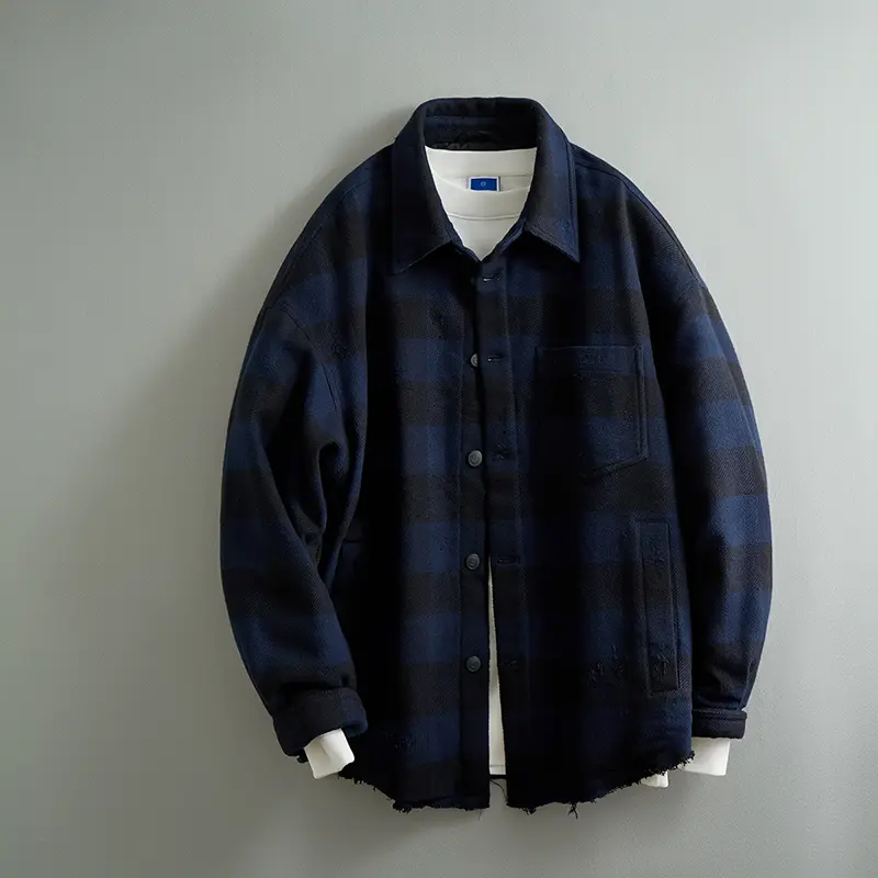 OEM ZD Mens Plaid Flannel Shirt Puffer Jacket Manufacturer, Company