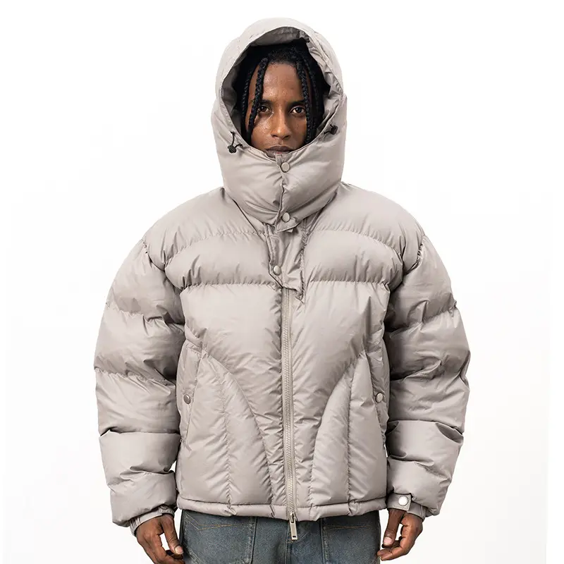 OEM ZD oversized unisex black puffer jacket with hood Companies, Products