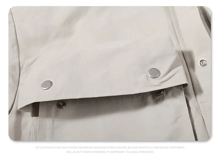 Men's zip-up jacket hem detail