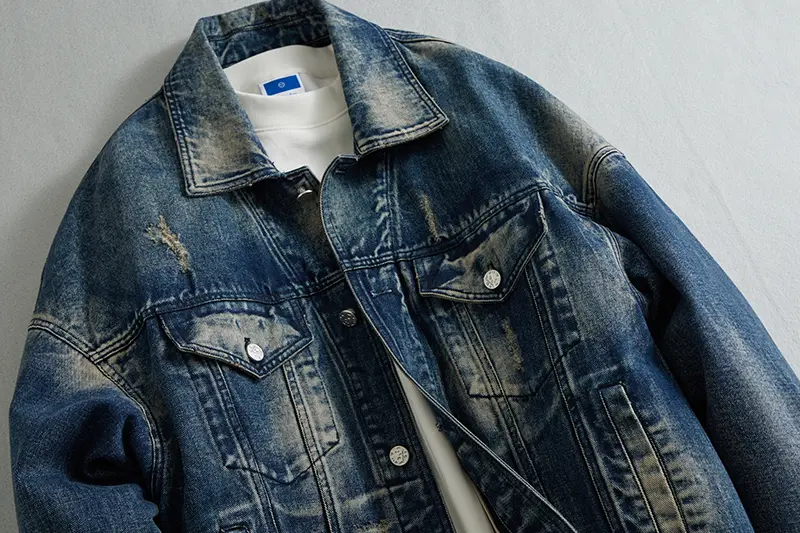 Men's Down Denim Jacket Front View