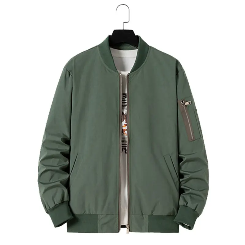 China ZD solid color unisex green bomber jacket Companies, Products