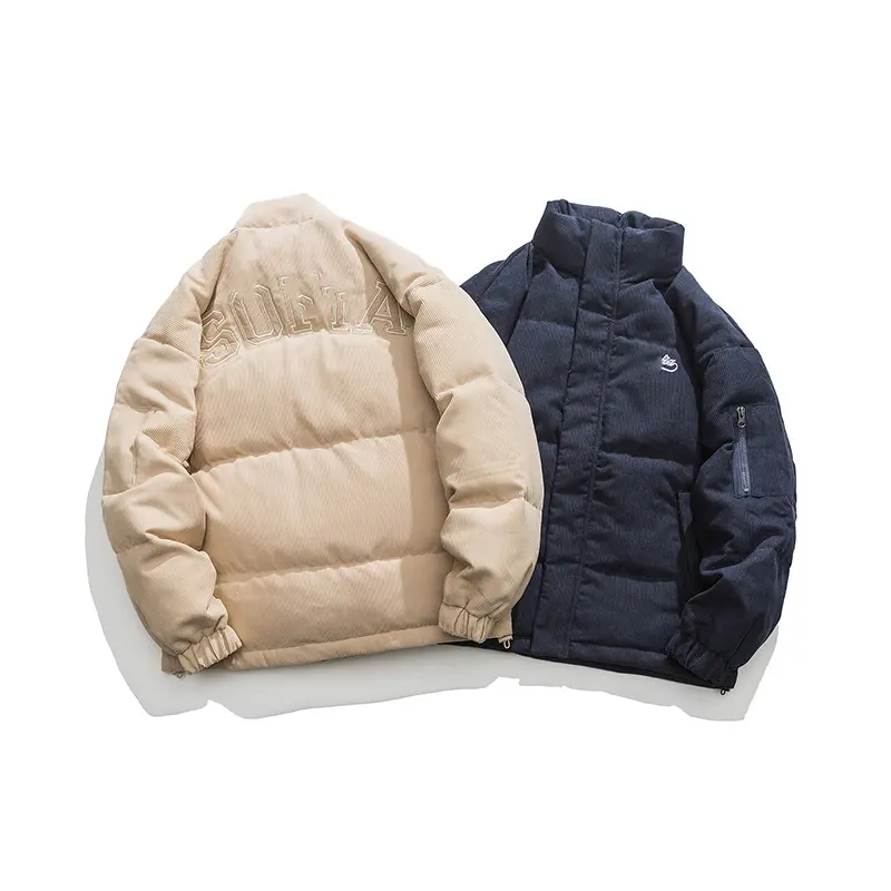 OEM ZD letter embroidery corduroy down jacket men Supplier, Company