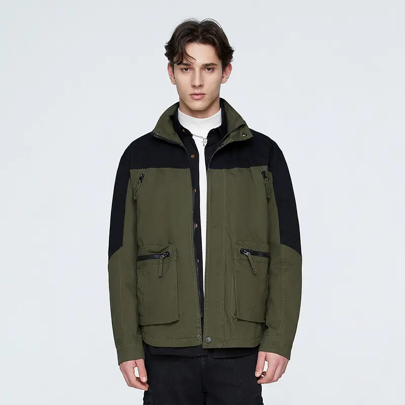 Wholesale ZD contrasting color green bomber jacket Manufacturer, Company