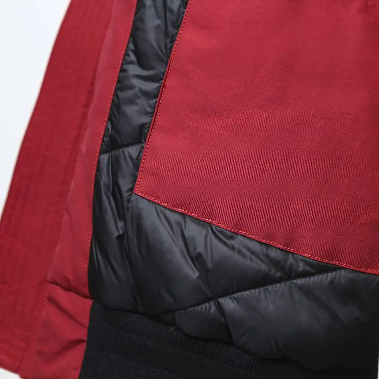 Men's Faux Fur Collar Puffer Jacket Detail 3