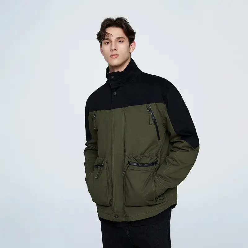 Wholesale ZD contrasting color green bomber jacket Manufacturer, Company