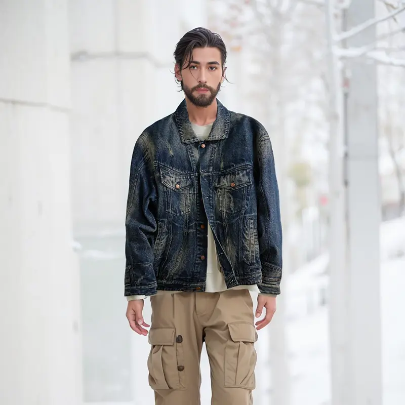 ODM ZD custom padded blue denim jacket Manufacturer, Factories