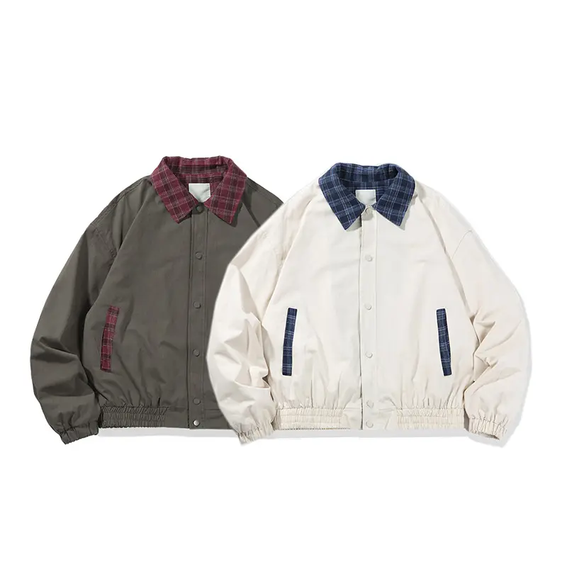 Wholesale ZD contrast plaid collar mens bomber jacket Company, Companies