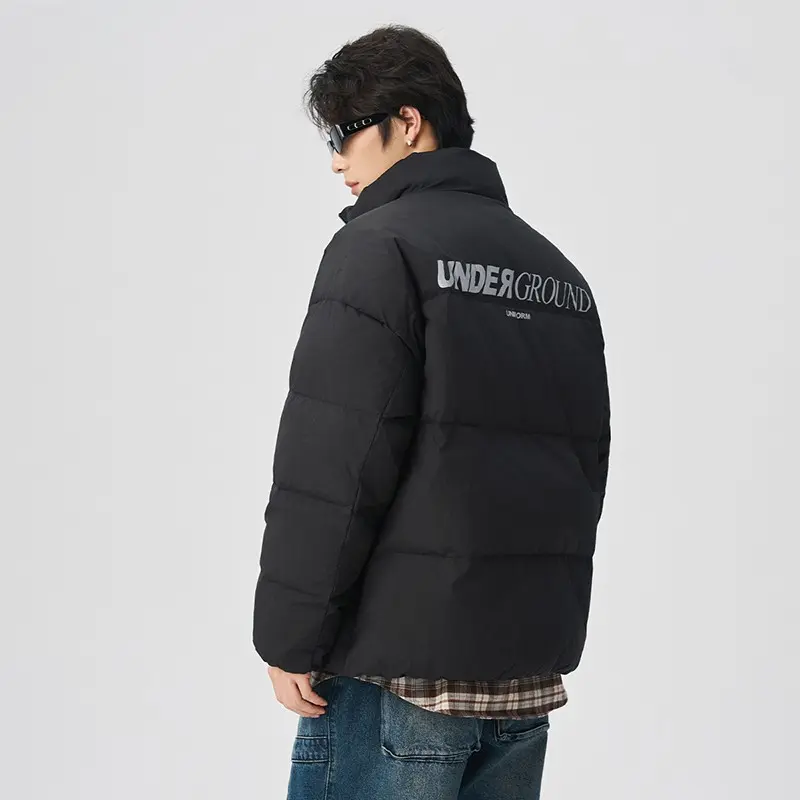 China ZD print logo mens black puffer jacket Manufacturer, Suppliers