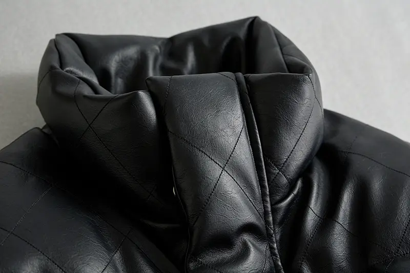 Men's Down Jacket PU Leather