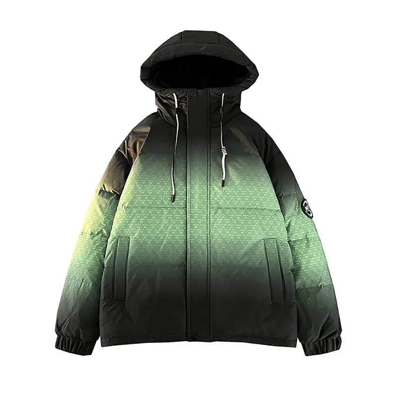 ODM ZD gradient color mens puffer jacket with hood Manufacturers, Suppliers