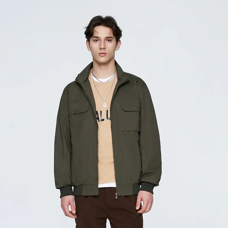 China ZD stand collar mens black bomber jacket Manufacturer, Factory