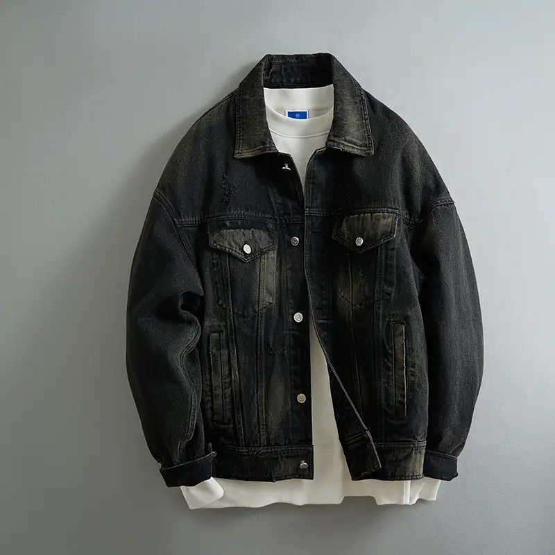 Custom ZD 90/10 down black denim jacket Supplier, Product