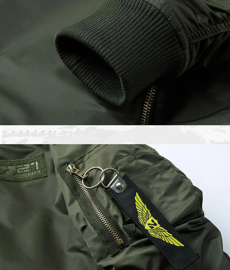 Men's Hooded Bomber Jacket Detail 3
