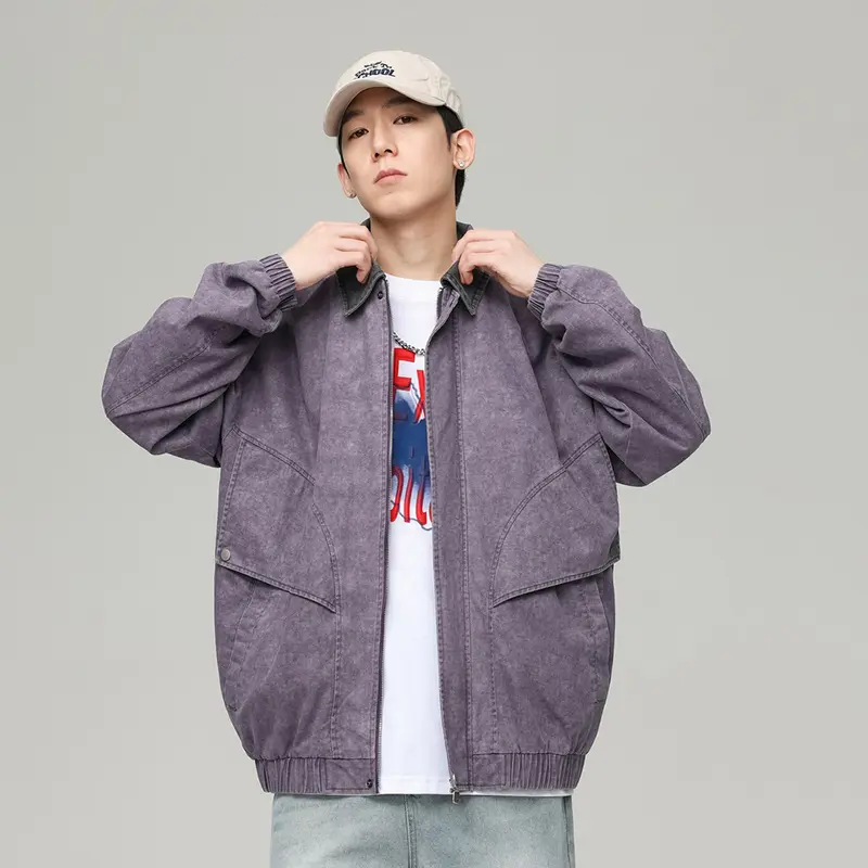 China ZD contrast collar casual oversized bomber jacket Product, Products