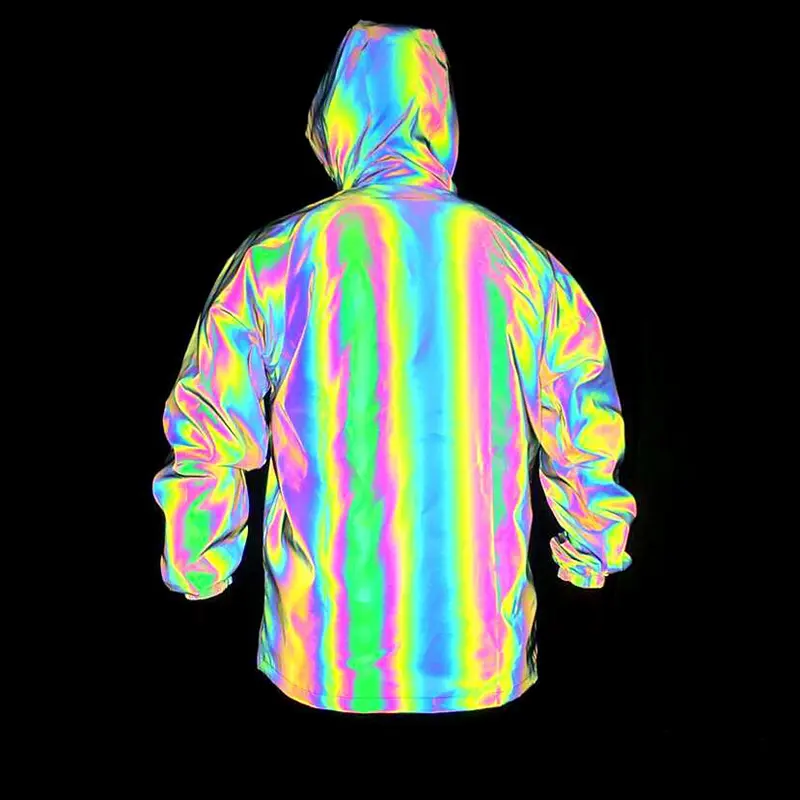 Custom ZD rainbow color reflective laser windbreakers jackets Manufacturers, Factories