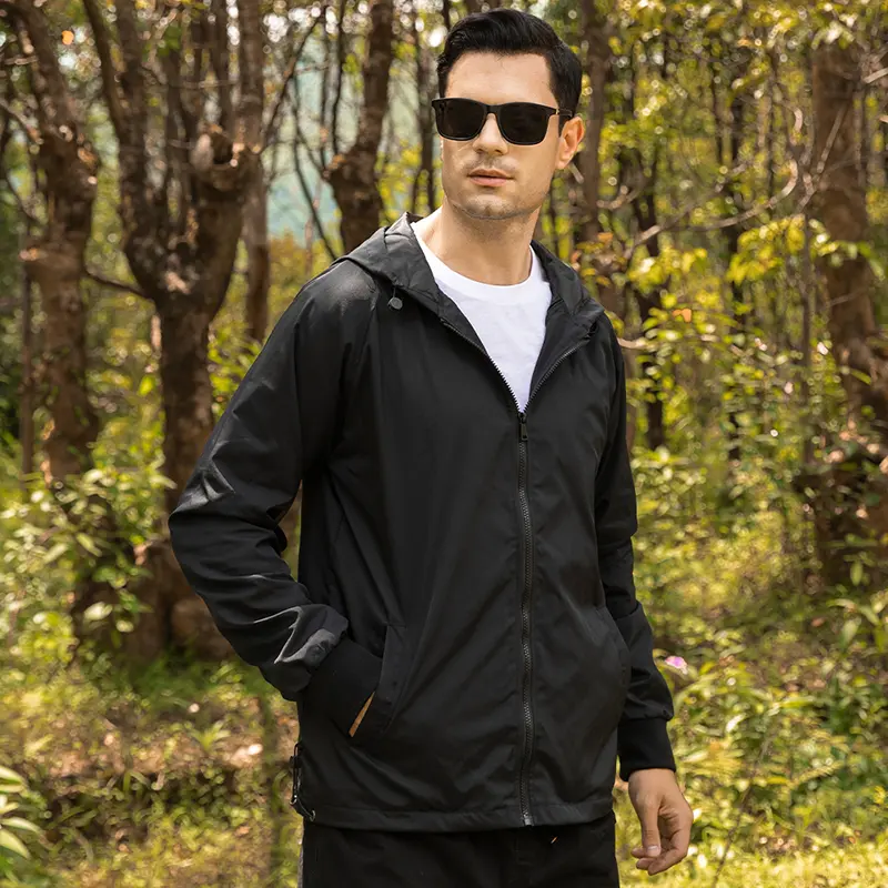 Hooded Windproof Jacket Front View