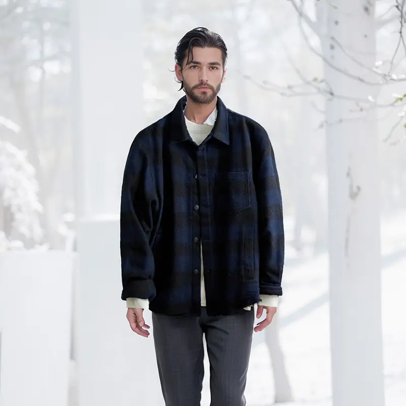OEM ZD Mens Plaid Flannel Shirt Puffer Jacket Manufacturer, Company