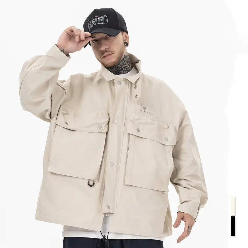 ODM ZD Three-dimensional multi-pockets black bomber jacket Companies, Products