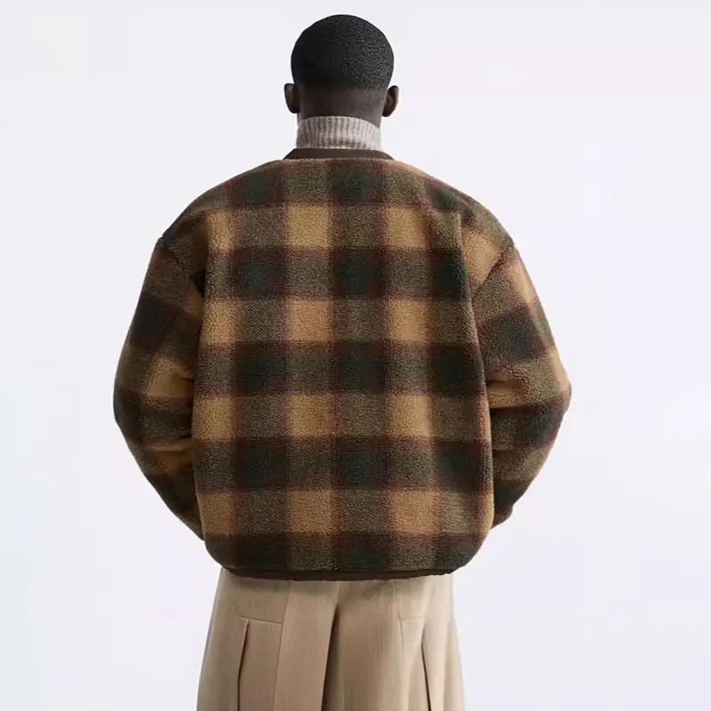 Wholesale ZD plaid print mens fleece jacket Manufacturers, Product