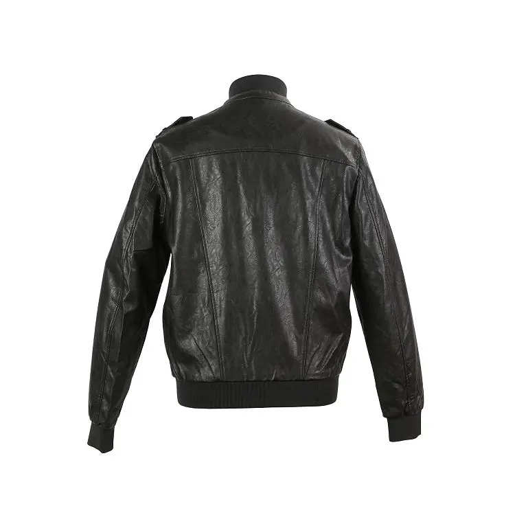 ODM ZD Men's custom logo black leather jacket Factories, Product