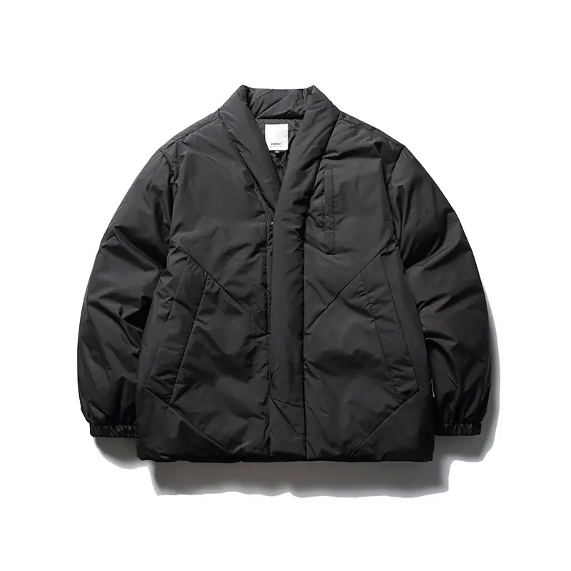 Custom ZD V neck solid mens black puffer jacket Suppliers, Factories