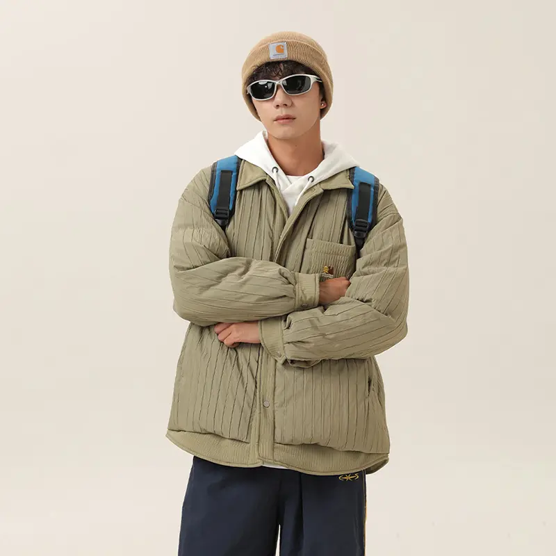 ODM ZD Retro vertical stripes winter puffer jacket Supplier, Factory