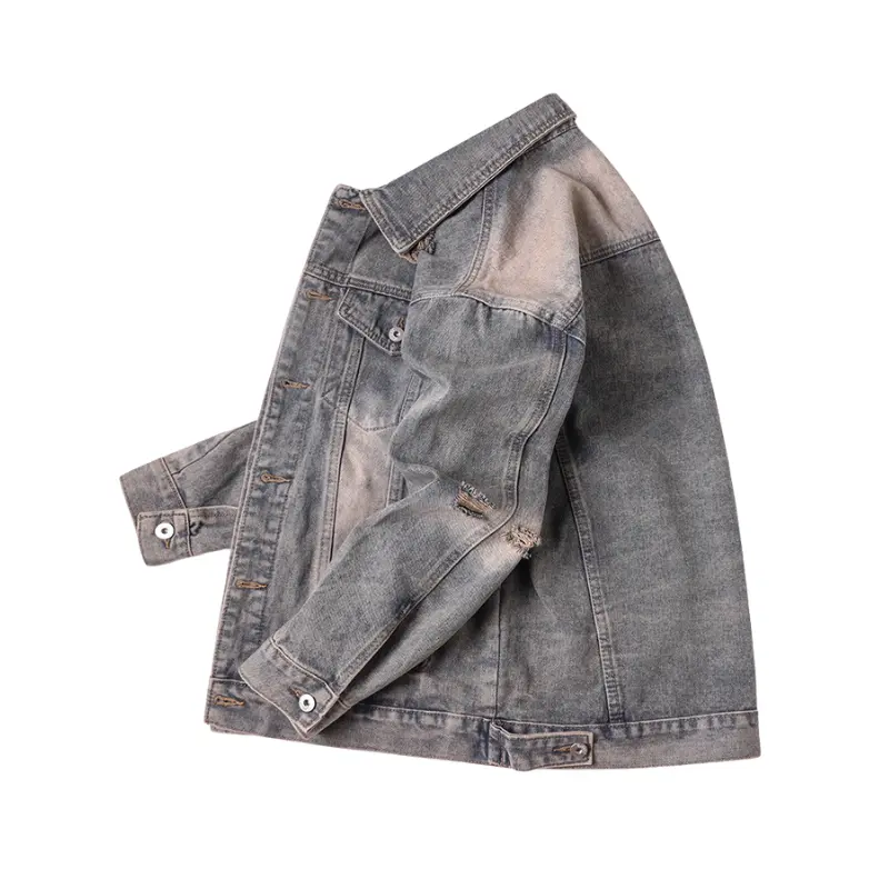 Wholesale ZD classical color ripped denim bomber jacket Manufacturer, Company