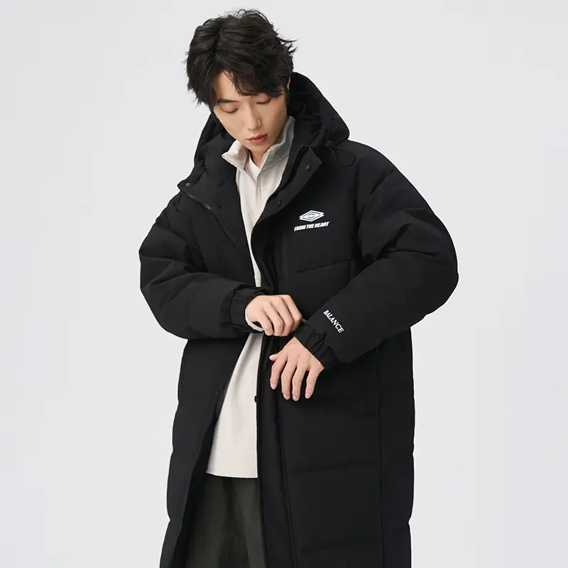 China ZD Hooded mid-length black puffer jacket Suppliers, Product