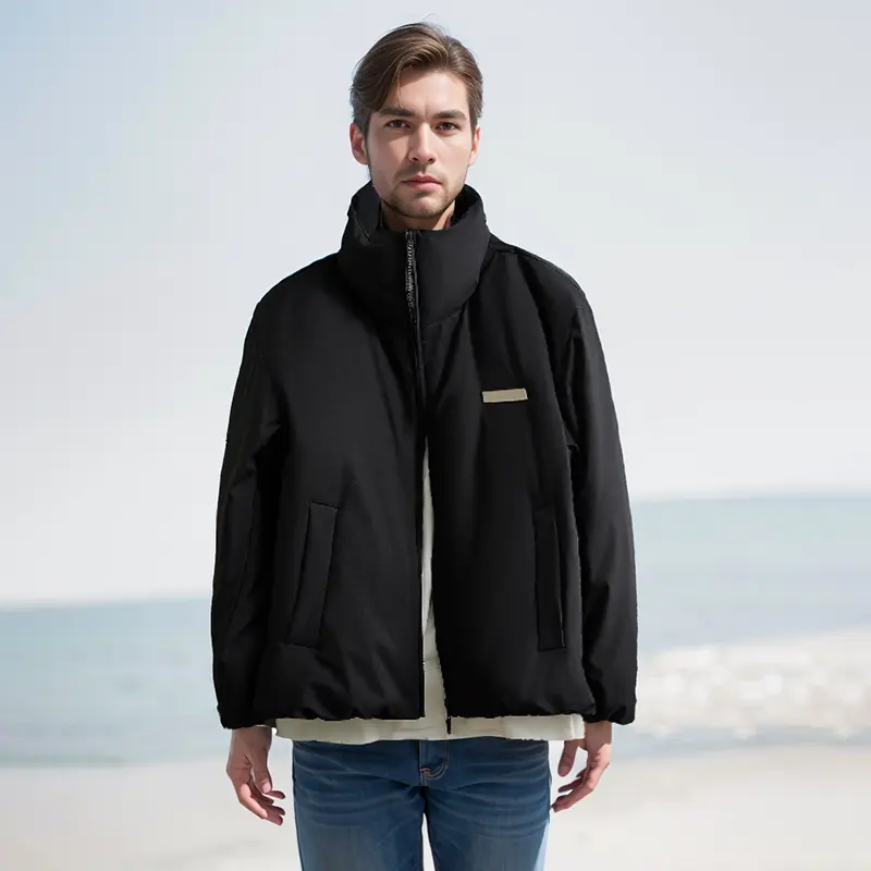 ODM ZD custom logo mens black puffer jacket Manufacturer, Factories