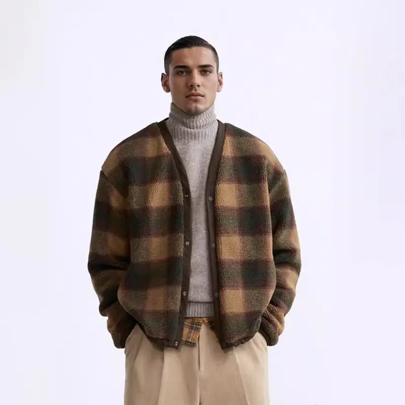 Wholesale ZD plaid print mens fleece jacket Manufacturers, Product