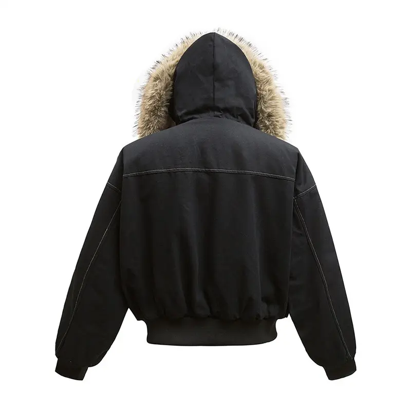 OEM ZD warm lining black puffer jacket with hood Supplier, Company