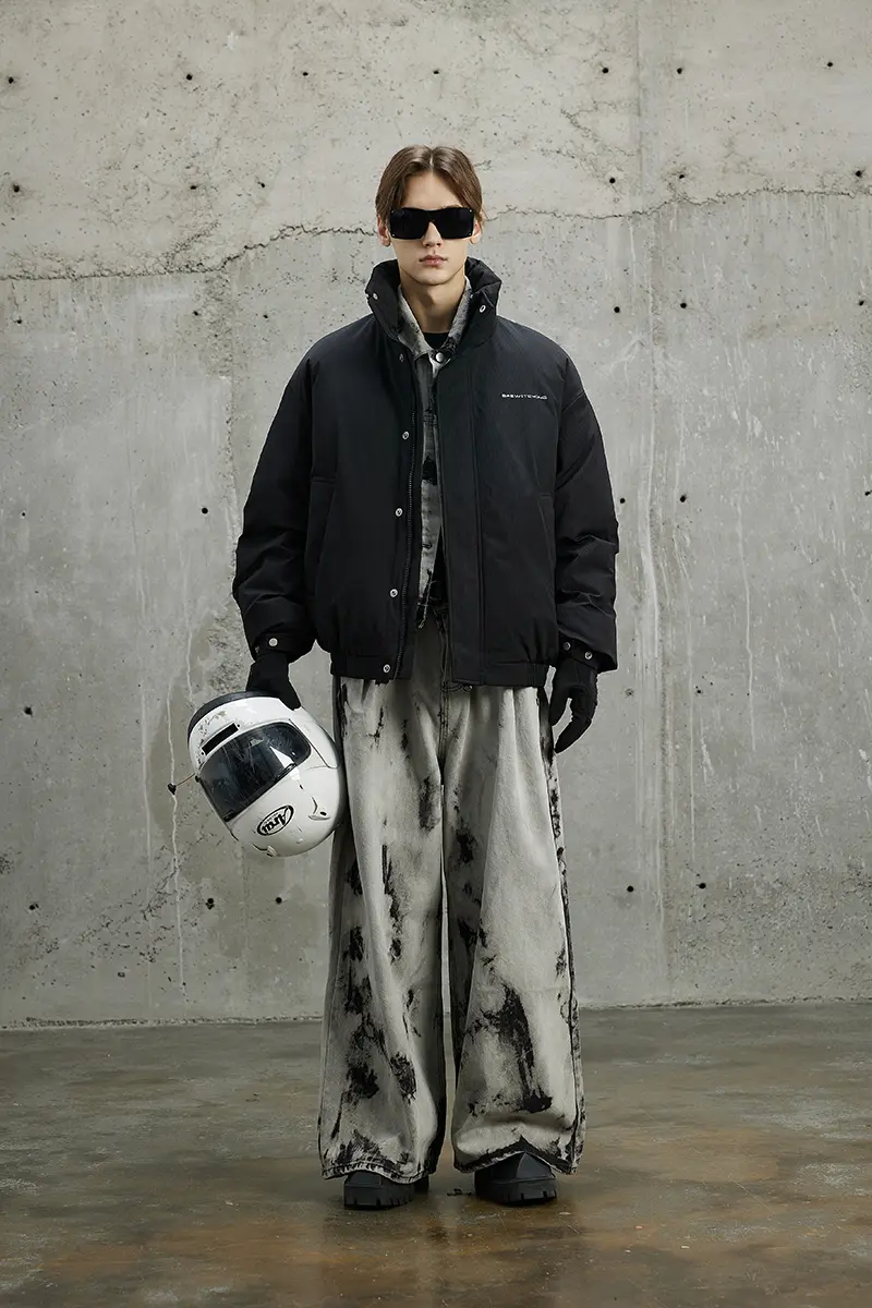 Men's Stand Collar Down Jacket Side View