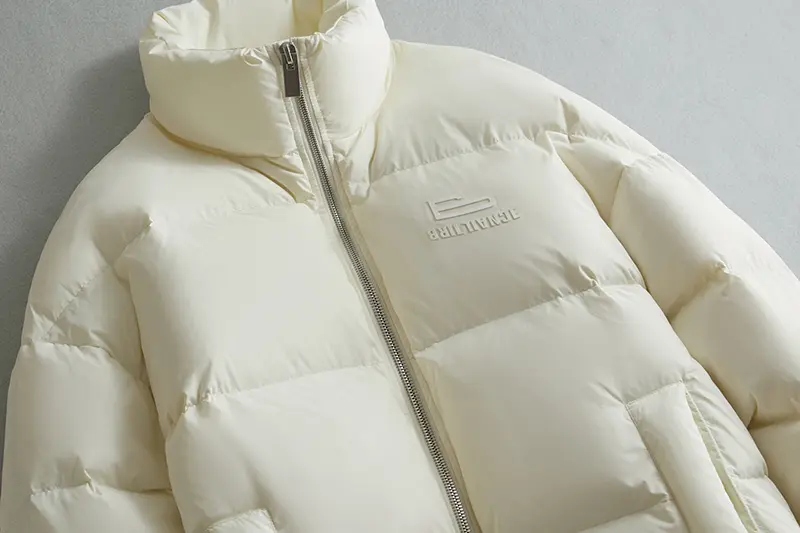 Men's stand collar down jacket detail 1