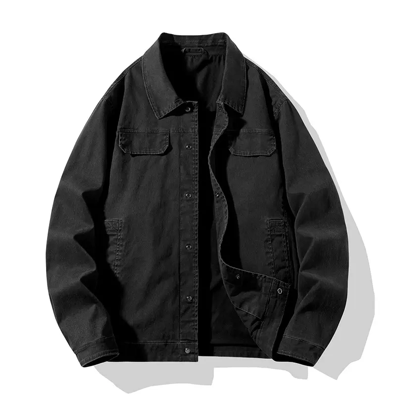 Men's Faux Denim Jacket Front View