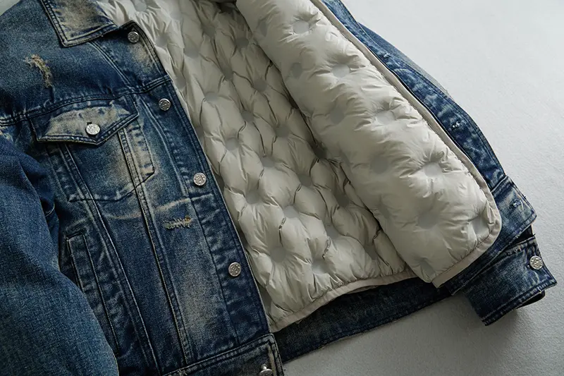 Men's Down Denim Jacket Texture