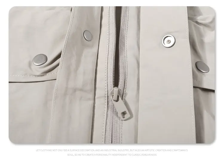 Men's zip-up jacket fabric texture