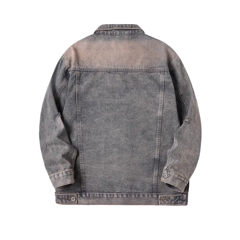 Wholesale ZD classical color ripped denim bomber jacket Manufacturer, Company