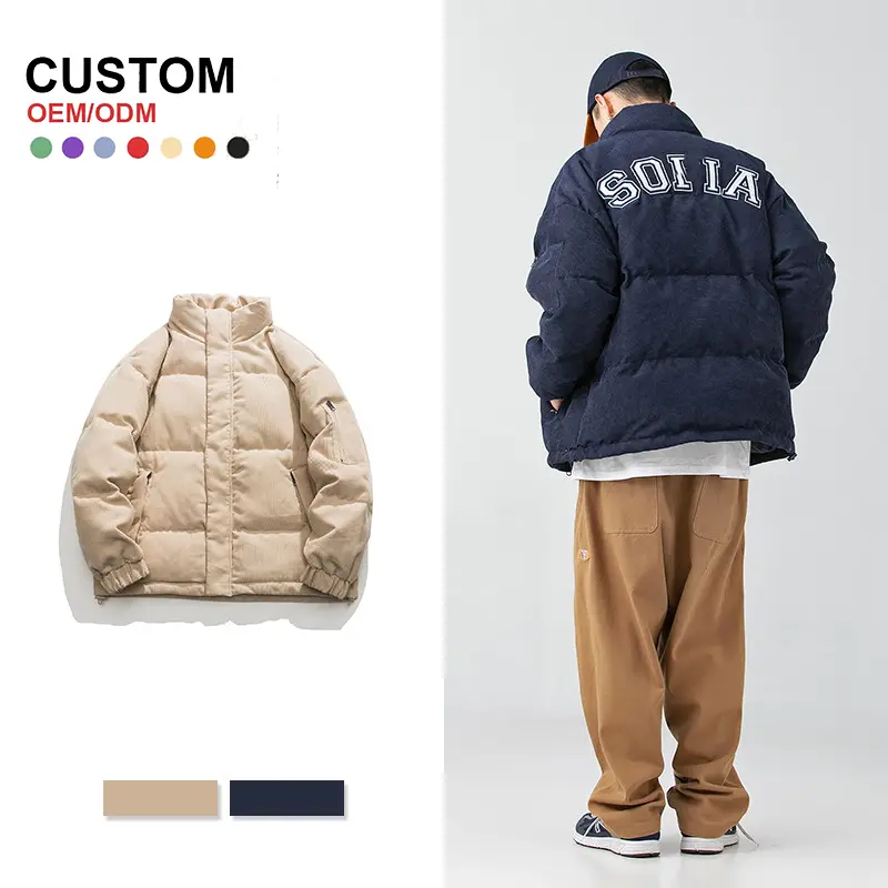 OEM ZD letter embroidery corduroy down jacket men Supplier, Company