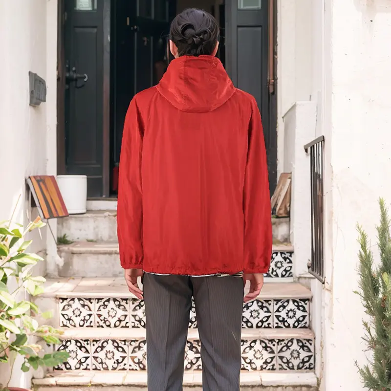 ODM ZD Oversized Quarter Zip-Up Jacket Hooded Windbreaker Jacket for Men Factories, Company