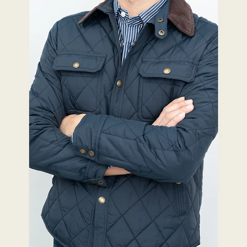 ODM ZD turn down collar repellent quilted jacket for men Factory, Products