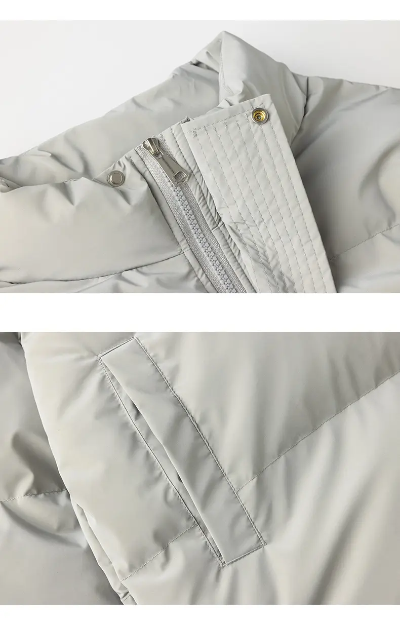 Men's polyester-padded jacket fabric detail