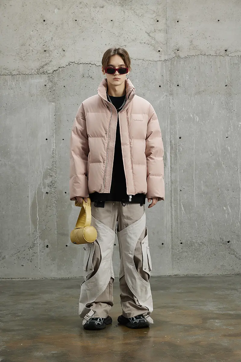 Men's stand collar down jacket view 1