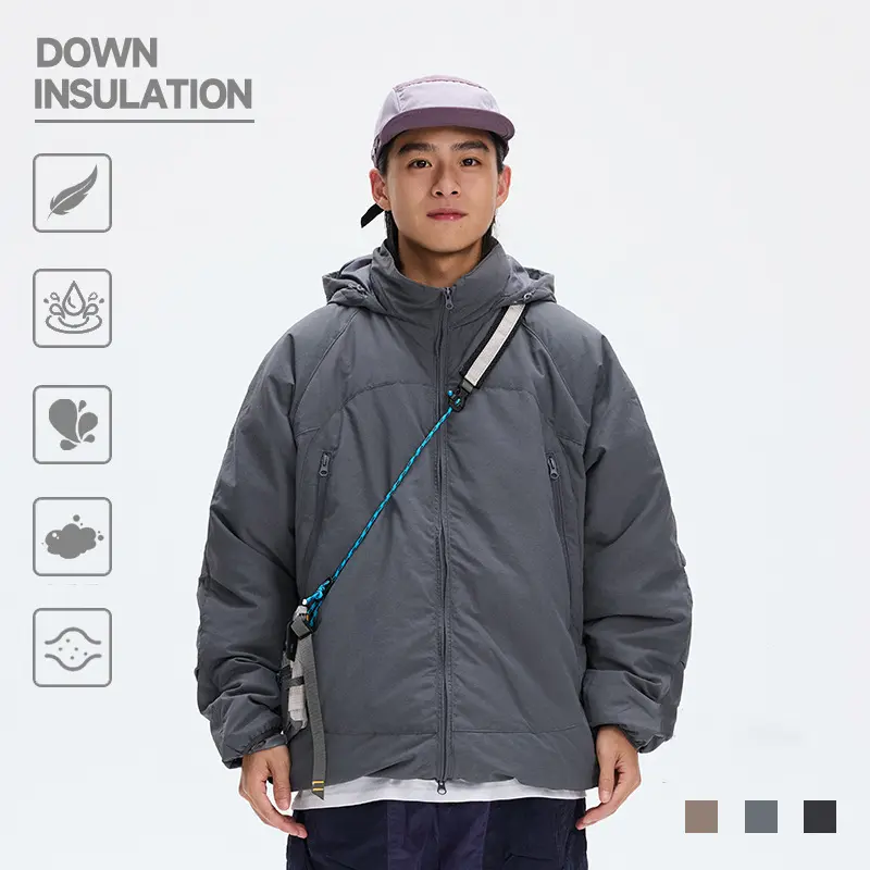 China ZD 100% nylon detachable hood down jacket men Suppliers, Factories