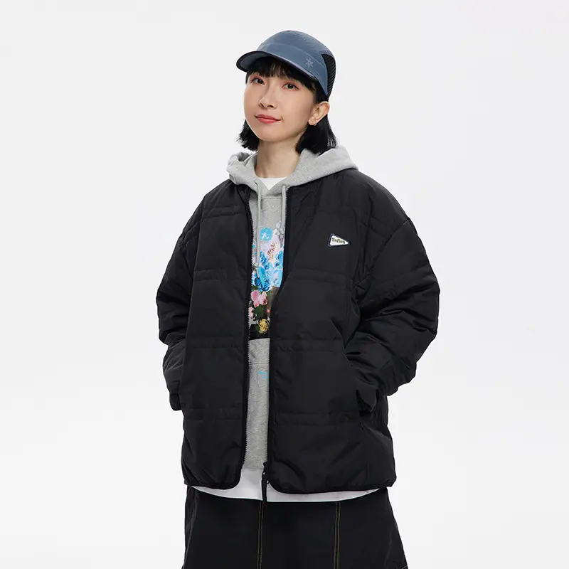 ODM ZD baseball collar embroidery mens black puffer jacket Suppliers, Factory