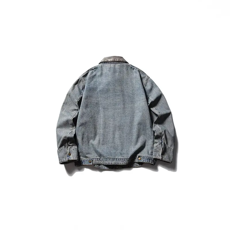 Wholesale ZD PU leather collar oversized denim jacket Factory, Companies